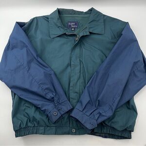 Vintage English Squire Two‑Tone Windbreaker Bomber Jacket Men’s 2XL Plaid Lining